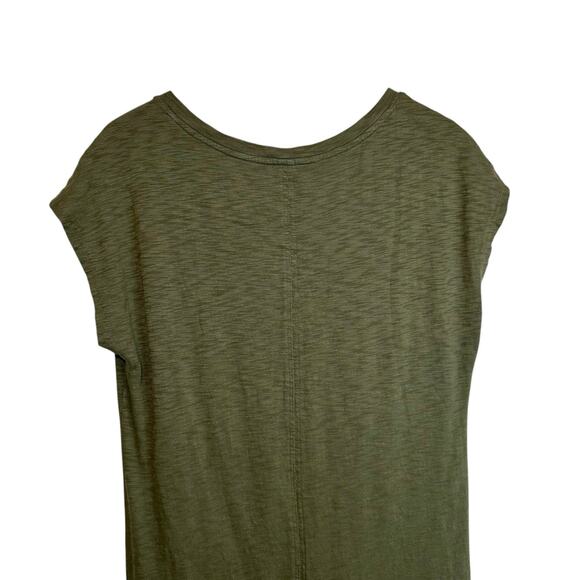 Universal Thread Cotton Short Sleeve T-Shirt Midi Dress with Front Slit Green S - Picture 7 of 10